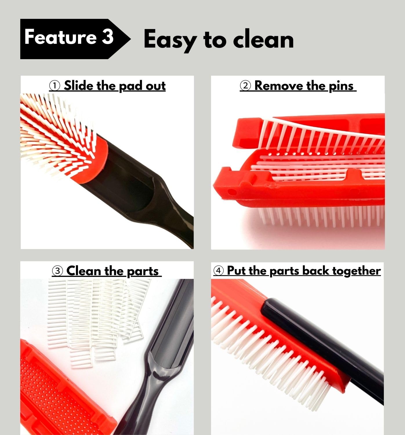 MDSTYLE Hair Brush is compact and travel ready.