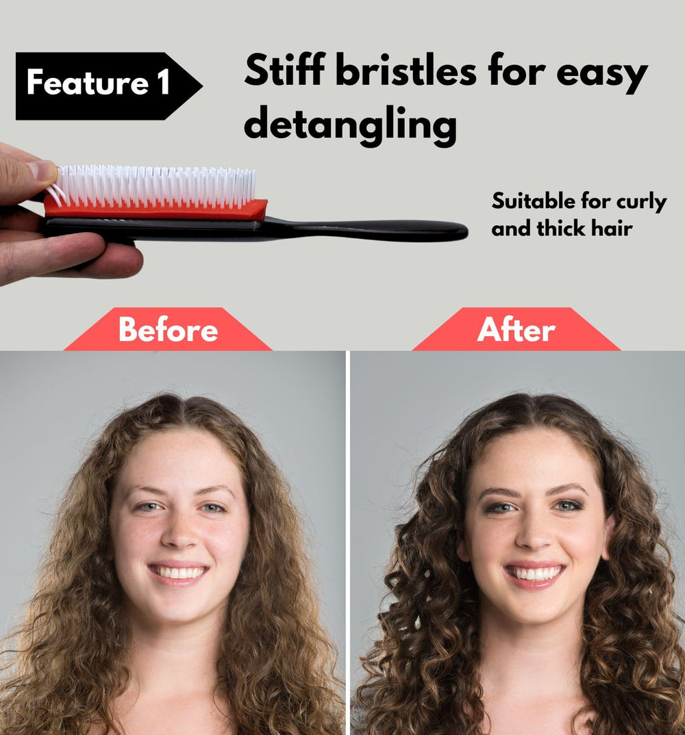 MDSTYLE Hair Brush works on wet or dry hair for versatile styling.