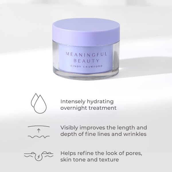 Meaningful Beauty Age Recovery Night Creme jar open highlights rich formula ready to apply.
