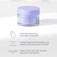 Meaningful Beauty Age Recovery Night Creme jar open highlights rich formula ready to apply.