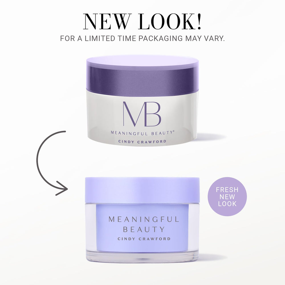 Meaningful Beauty Age Recovery Night Creme texture closeup shows luxurious cream for rejuvenation.