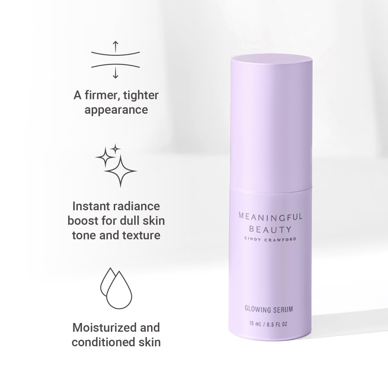 Meaningful Beauty lightweight serum texture close-up highlights fast absorption.