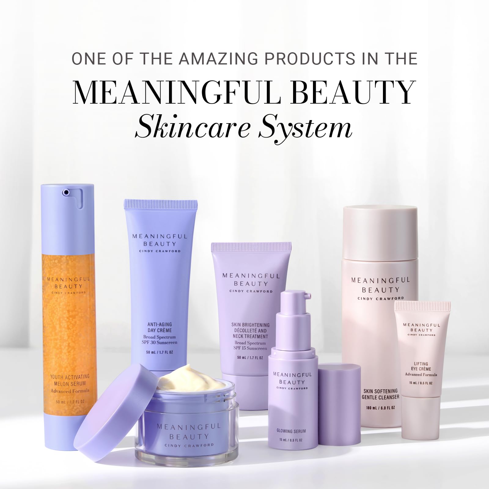 Travel-size Meaningful Beauty packaging ideal for on-the-go skincare routines.