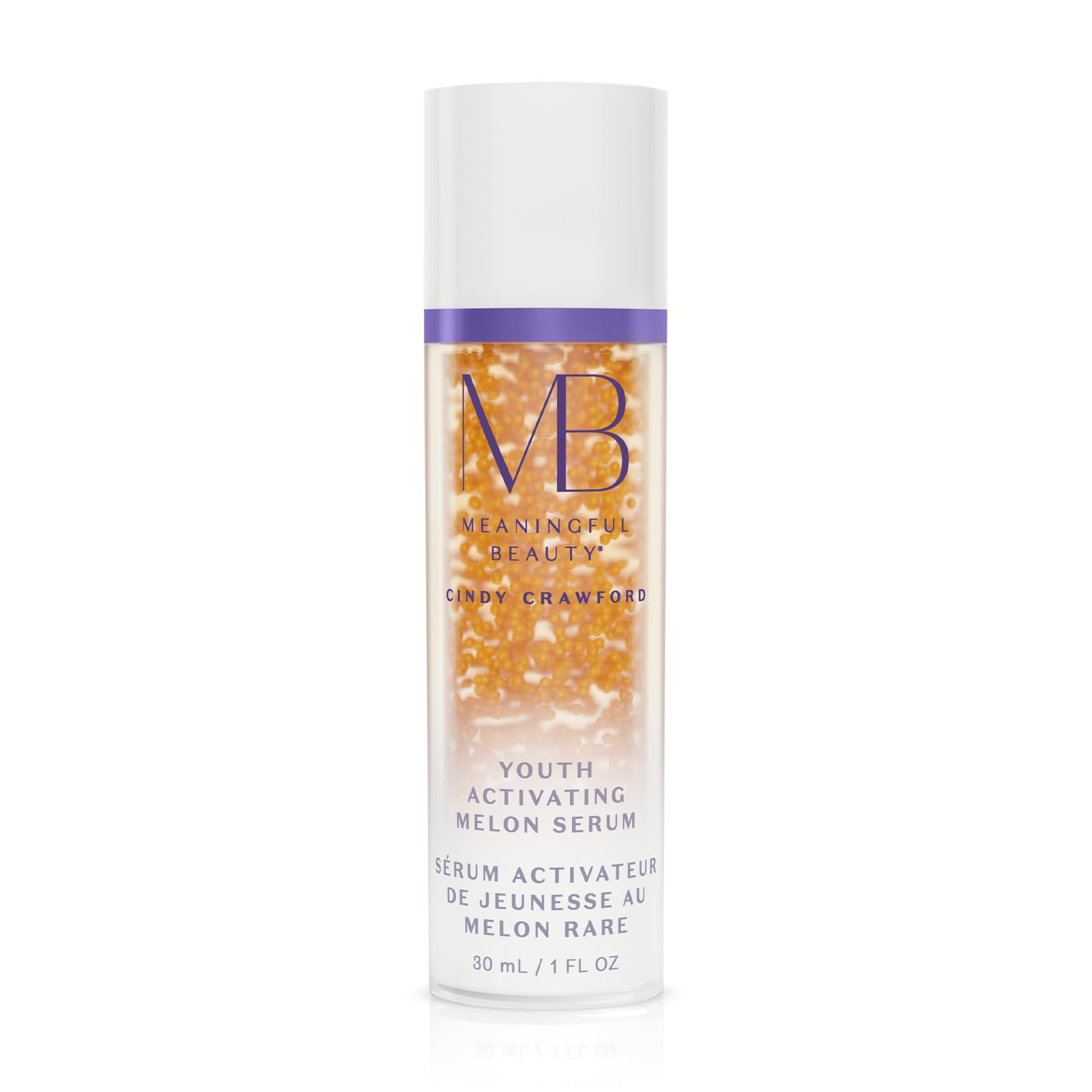 Meaningful Beauty Youth Activating Melon Serum bottle on vanity promoting radiant hydration.