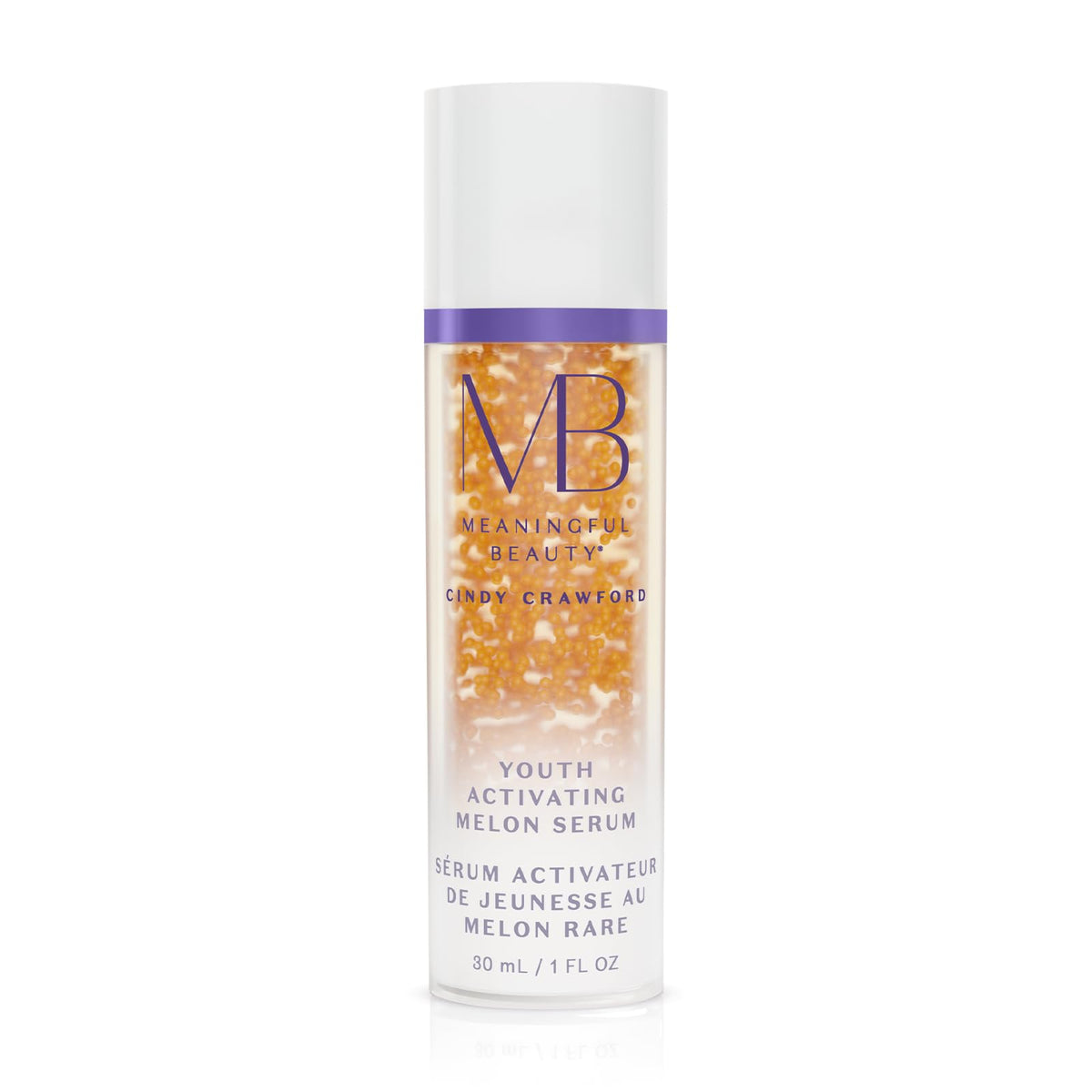 Meaningful Beauty Youth Activating Melon Serum bottle on vanity promoting radiant hydration.