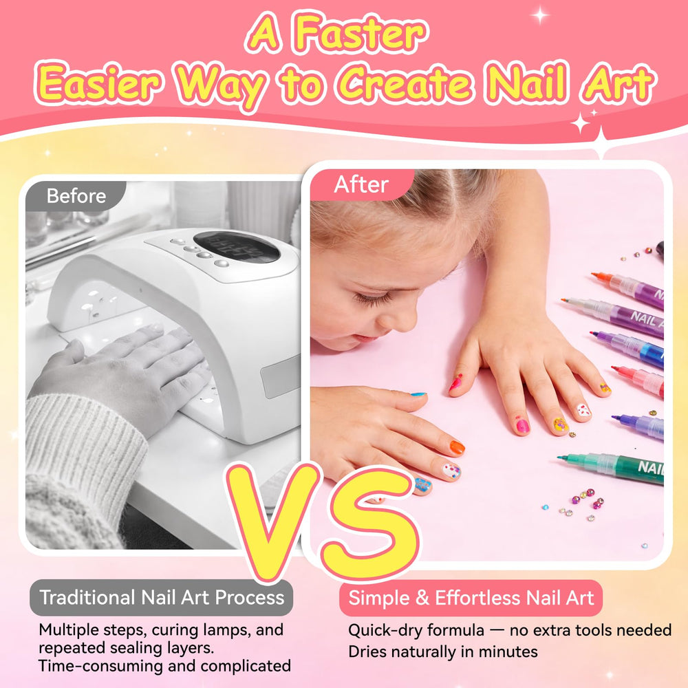 Mearens DIY manicure designs with nail art pens for home use.