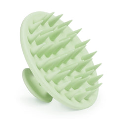 Meartchy silicone scalp massager grass green held in hand for cleansing