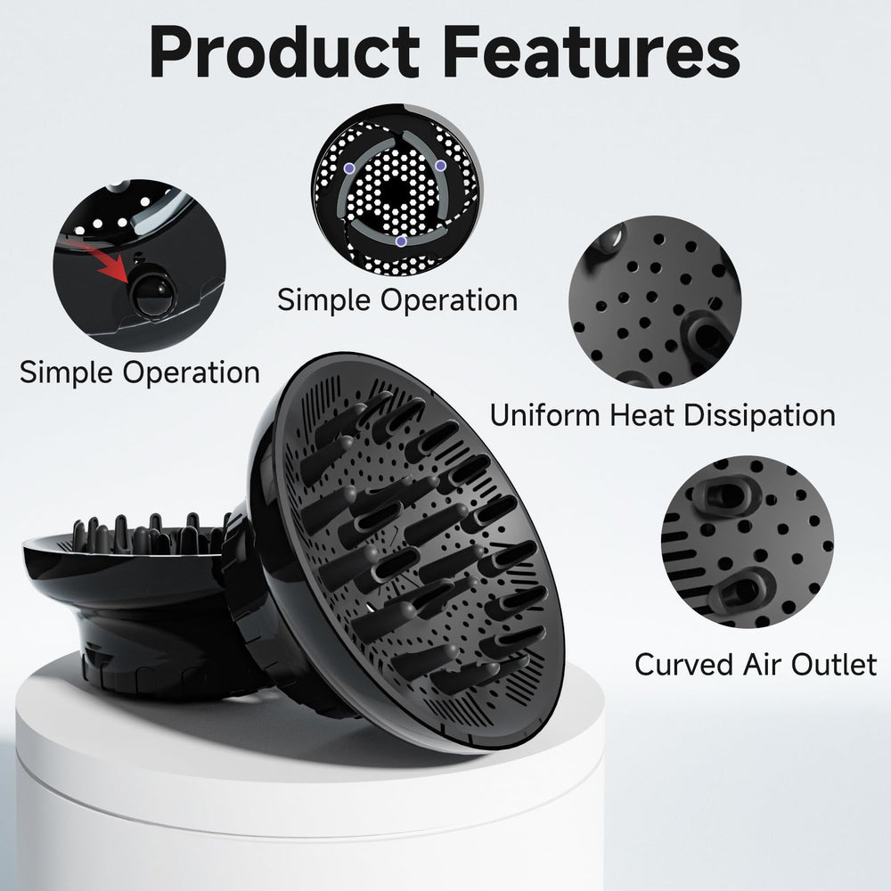 Meborll diffuser with honeycomb design promoting gentler drying and defined curls.