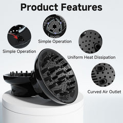 Meborll diffuser with honeycomb design promoting gentler drying and defined curls.