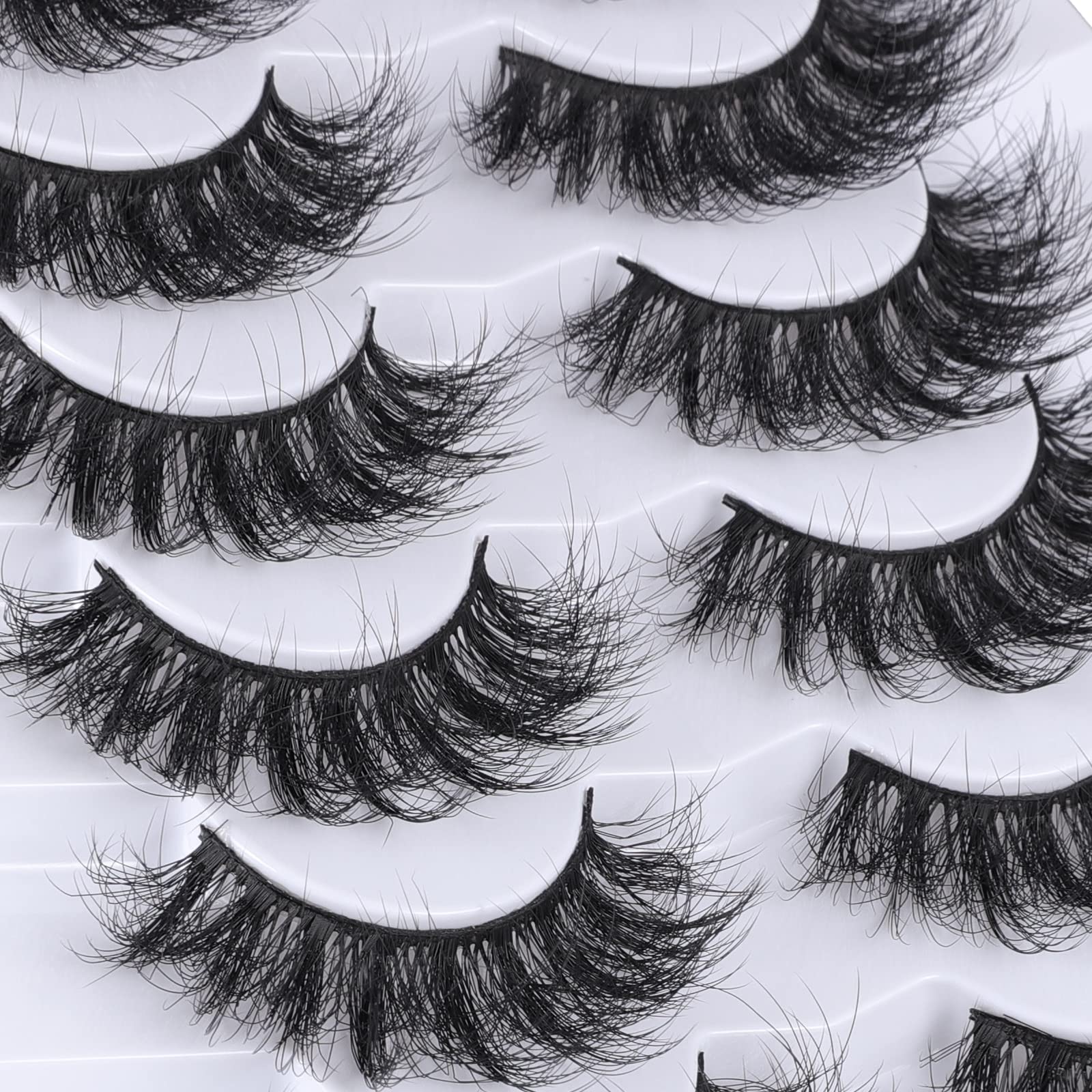 Mebver Lashes seven-pair pack offers versatile styling options.