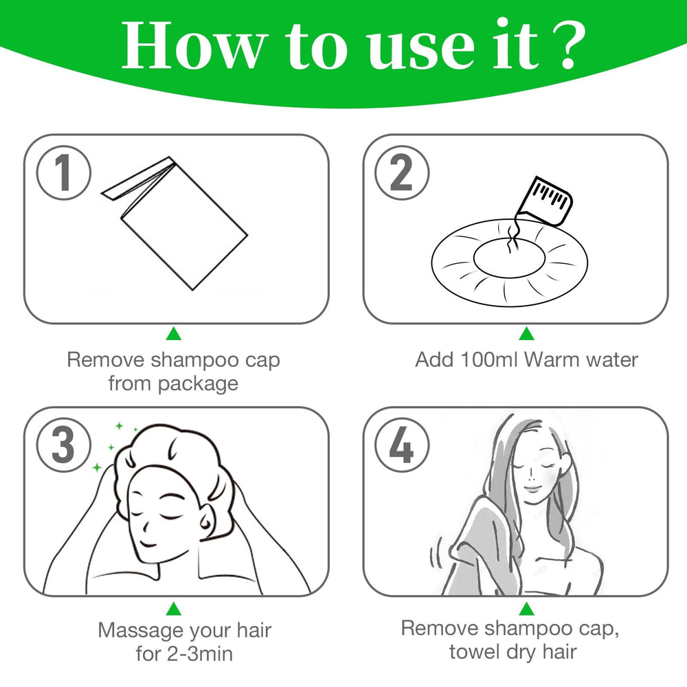 MED elderly hospital care cap enabling independent hair care.