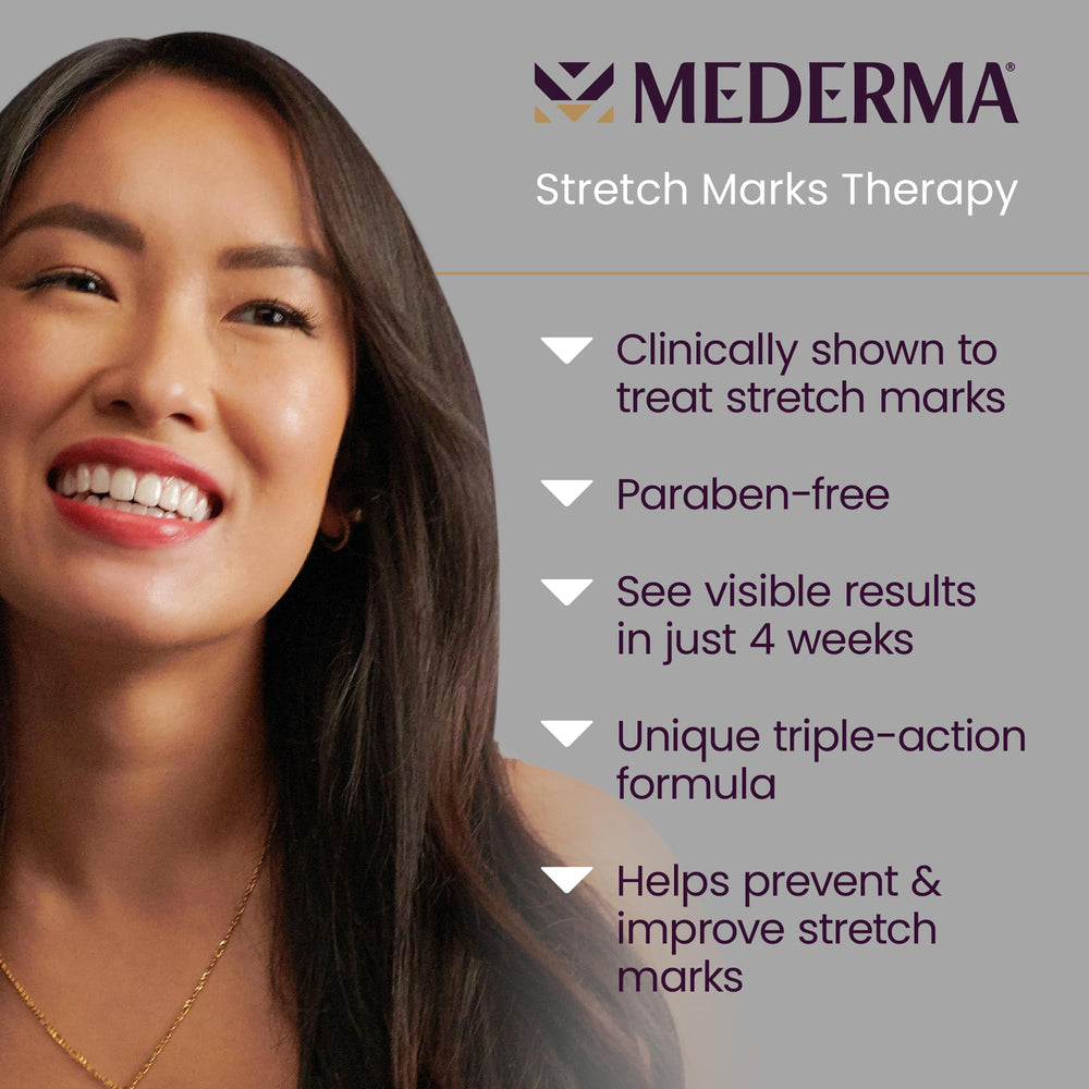 Pregnancy-safe label on Mederma packaging communicates calm skincare choice.