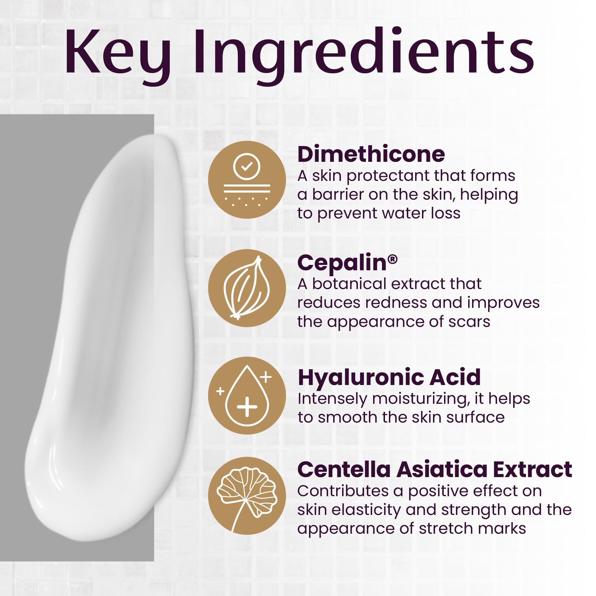 Hydrated skin after Mederma treatment suggests a softer, smoother surface.