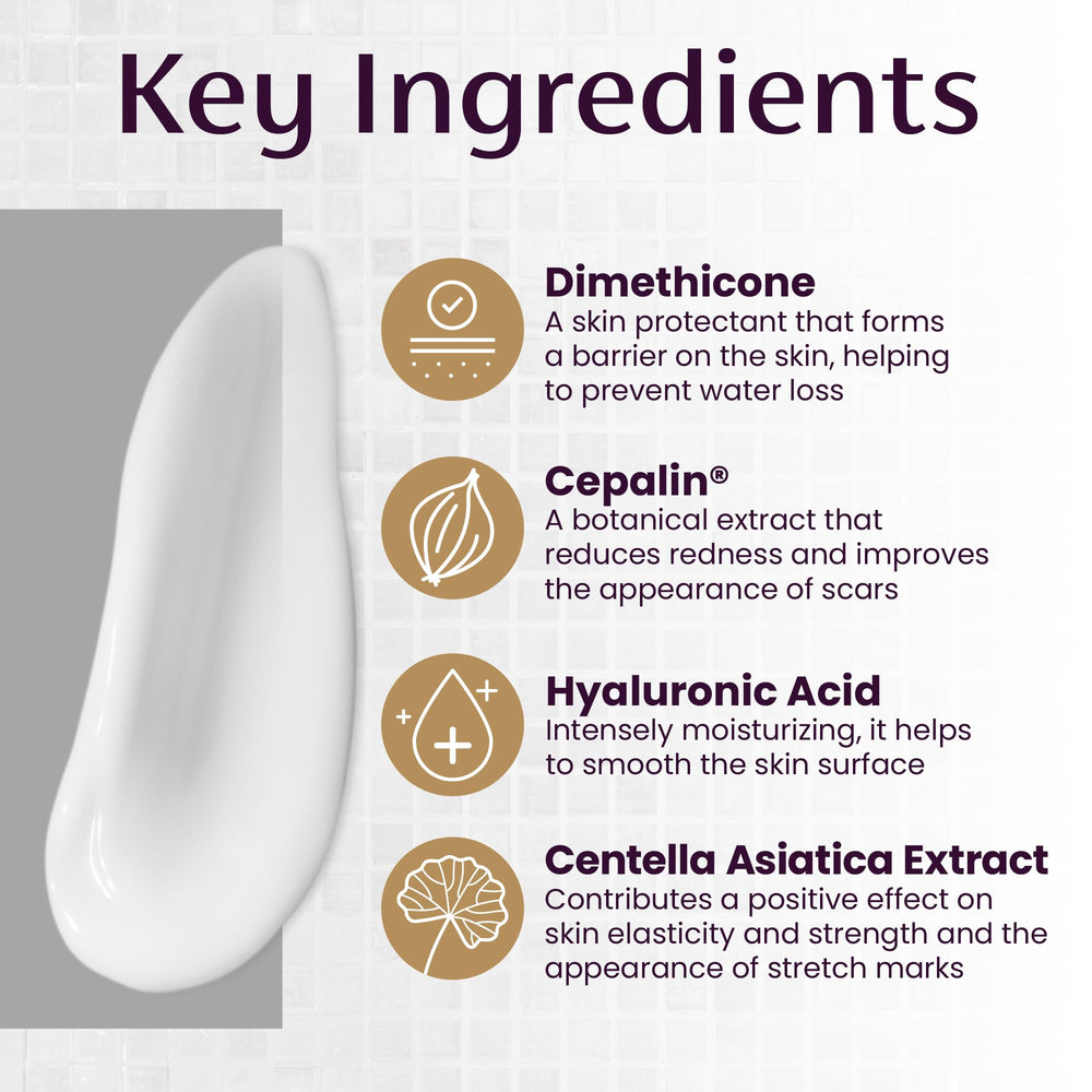 Hydrated skin after Mederma treatment suggests a softer, smoother surface.