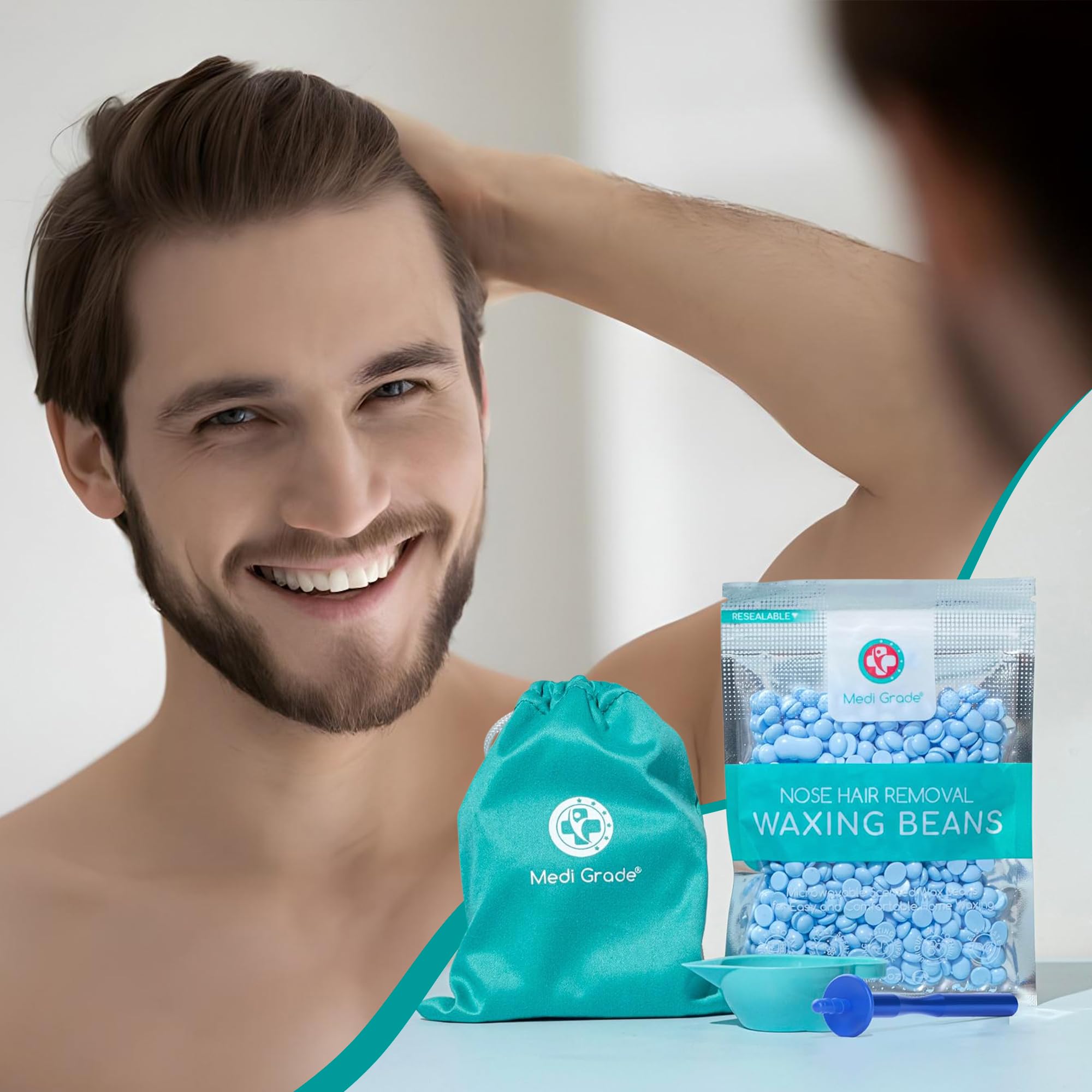 Medi Grade packaging highlights eco-friendly, reusable approach.
