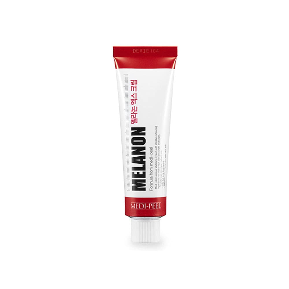 Medi-Peel Melanon X Cream muestra el envase y etiqueta para identificar ingredientes y uso seguro.