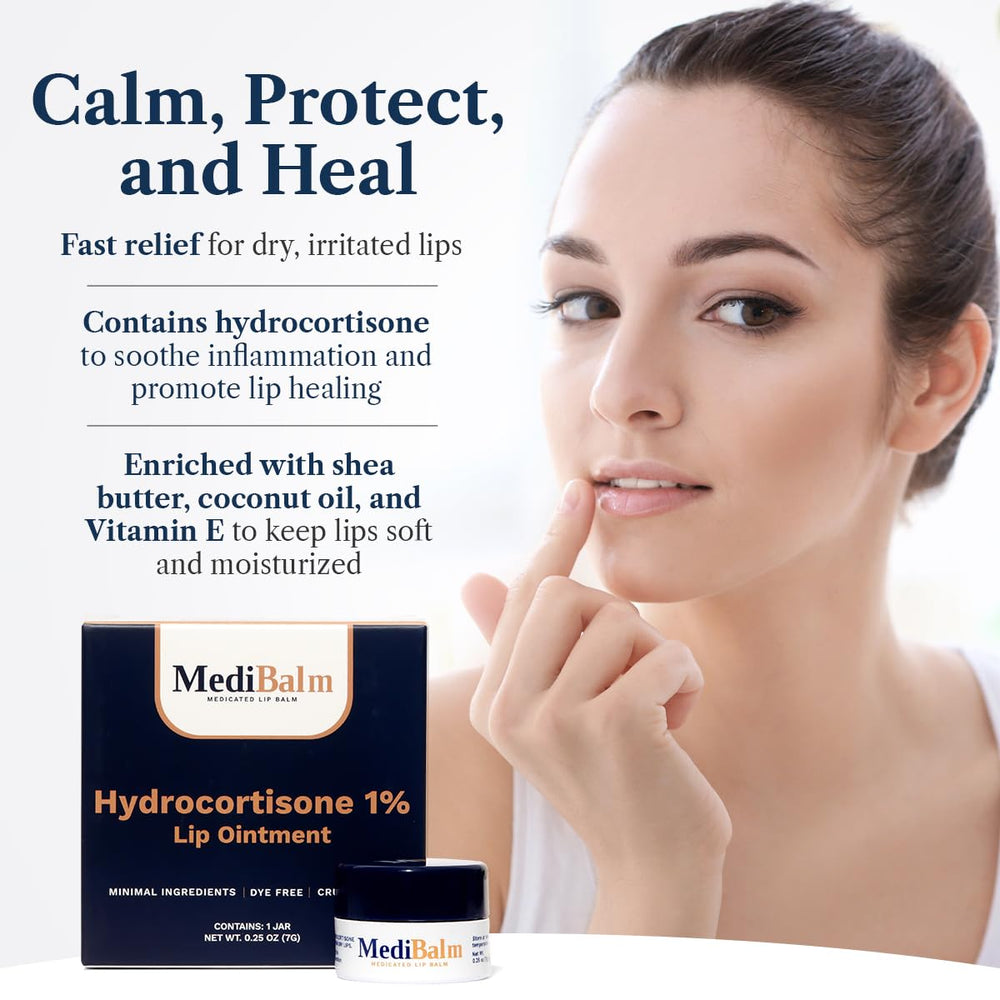 MediBalm lip balm stick ready for on-the-go application.