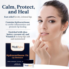 MediBalm lip balm stick ready for on-the-go application.