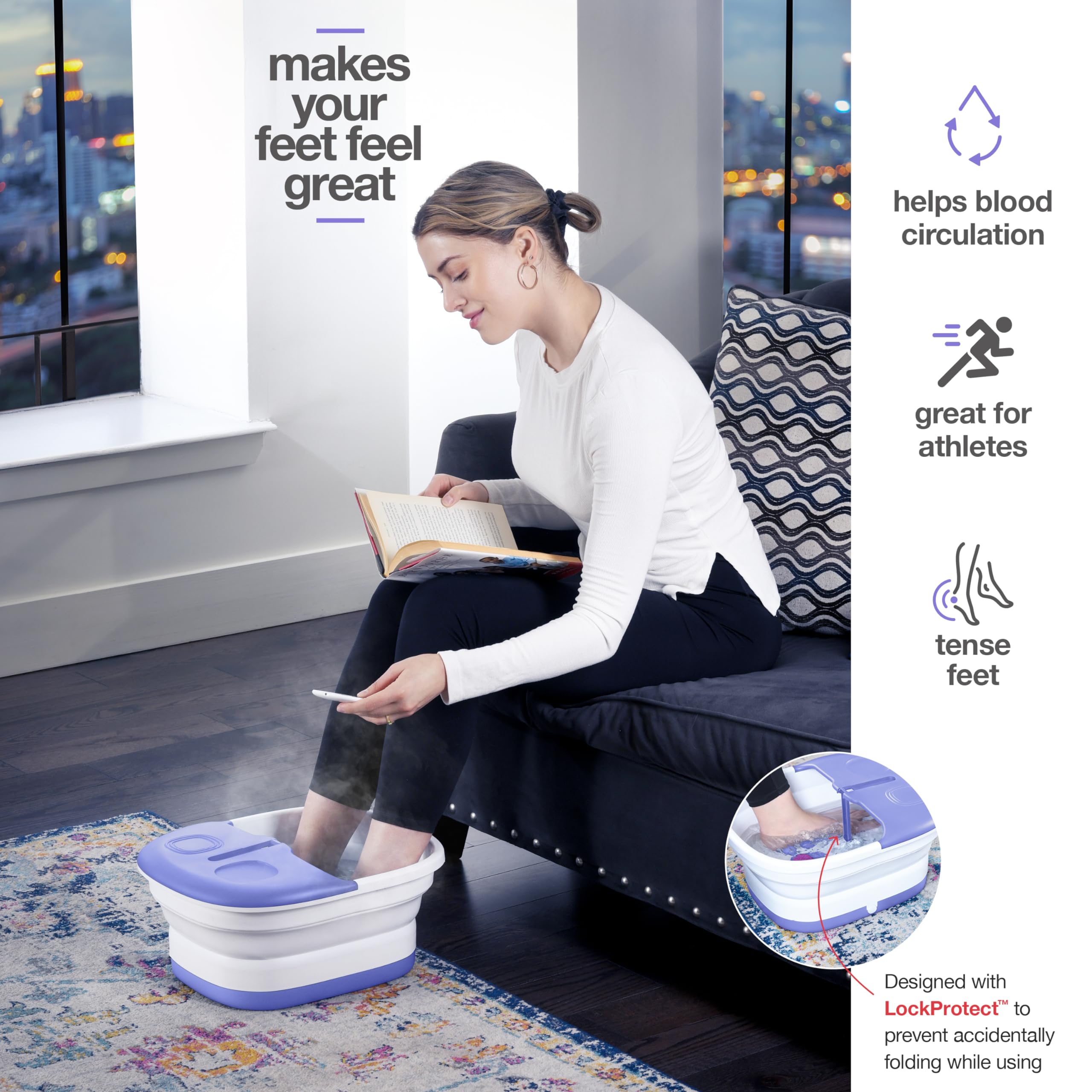 Medical King collapsible foot spa massager for compact storage