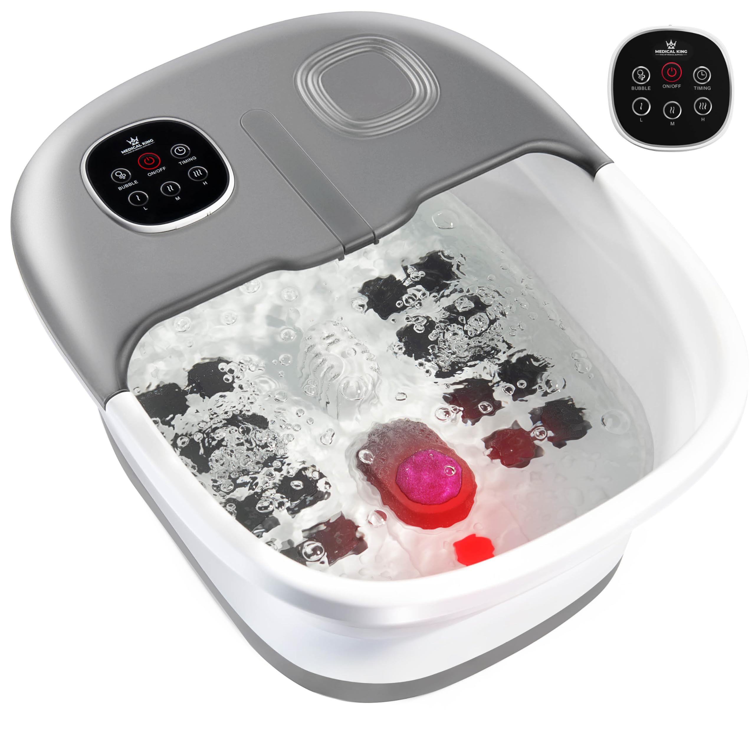 Medical King Foot Spa with remote control for easy operation and personalized heat massage.