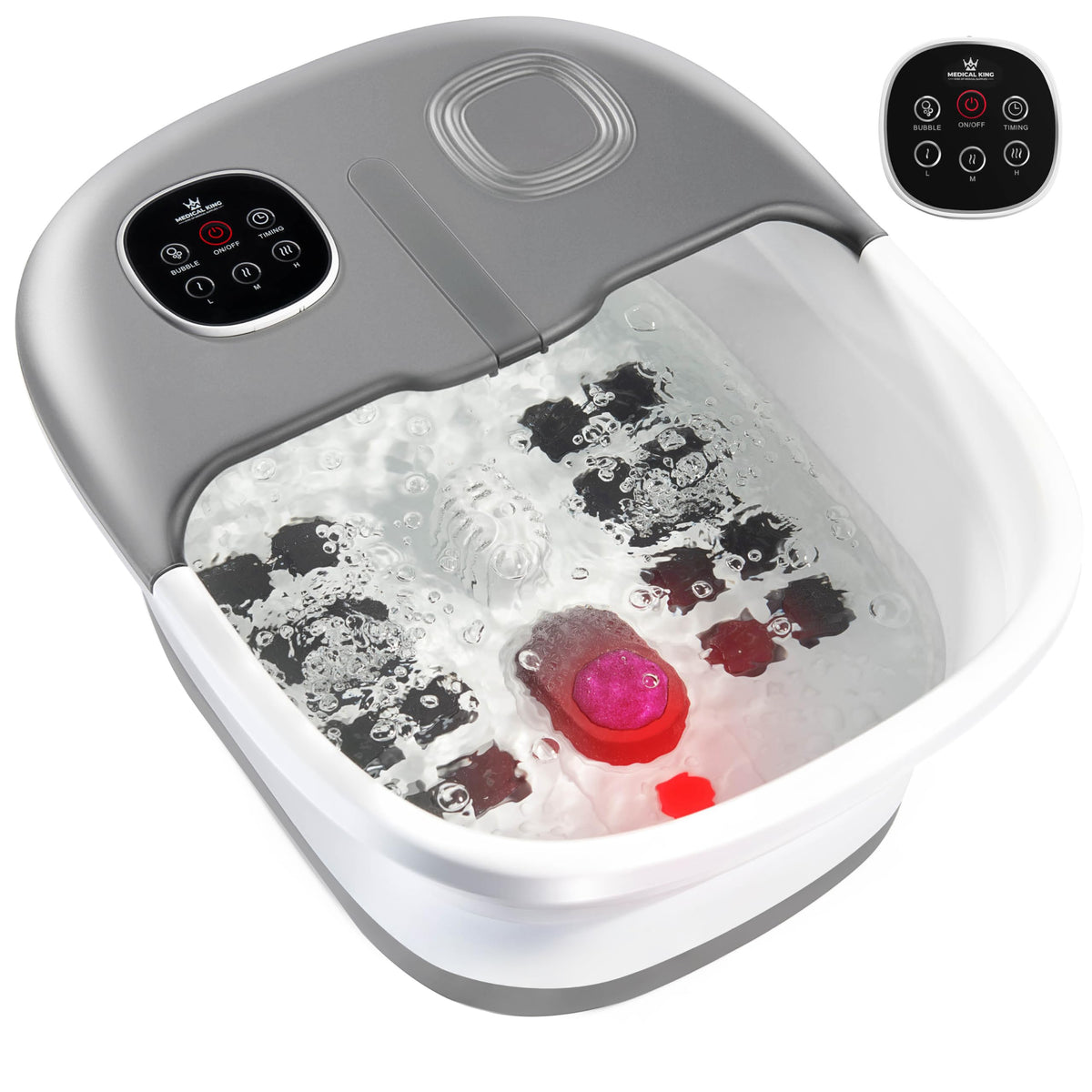 Medical King Foot Spa with remote control for easy operation and personalized heat massage.