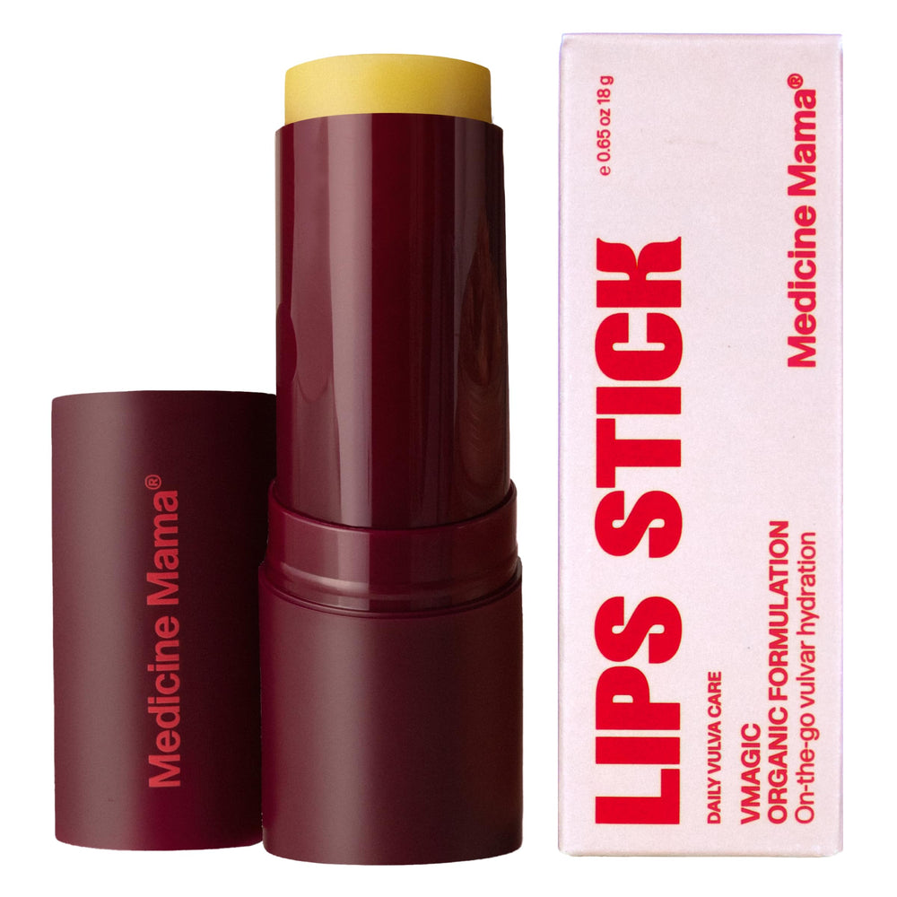 VMAGIC Lips Stick de Medicine Mama's Apothecary en empaque de viaje para cuidado íntimo cómodo.