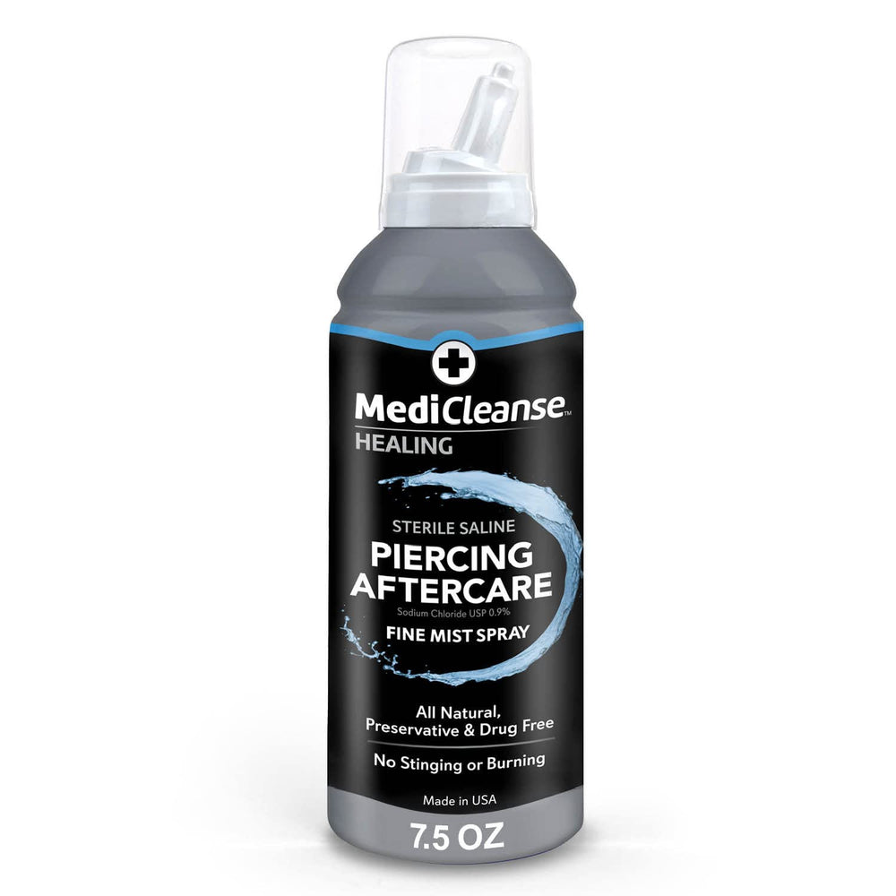 MediCleanse botella de 7.5 oz para limpieza suave de perforaciones.
