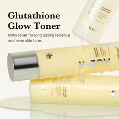 Medicube Age-R Glutathione Glow Toner, aplicación doble capa para brillo uniforme.
