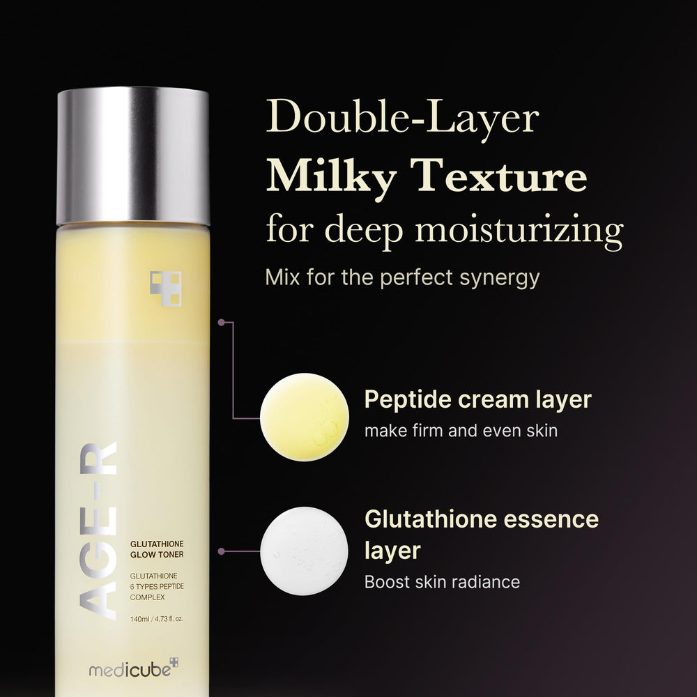 Medicube Age-R Glutathione Glow Toner, hidratación 24h para piel radiante.