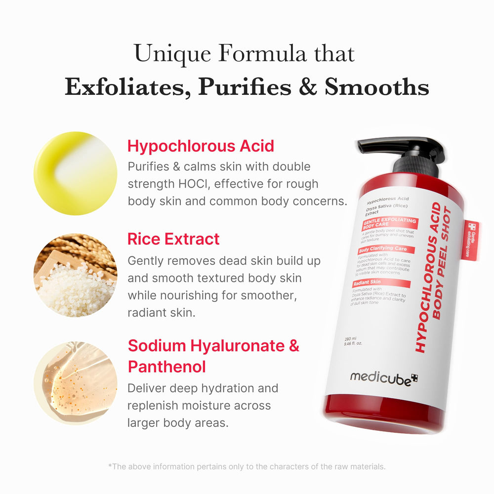 Medicube Body Peel Shot close-up of creamy texture soothing rough skin