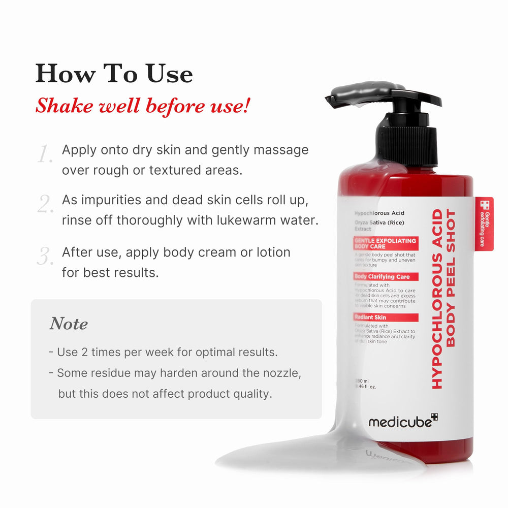 Medicube Body Peel Shot texture refinement for smoother body skin