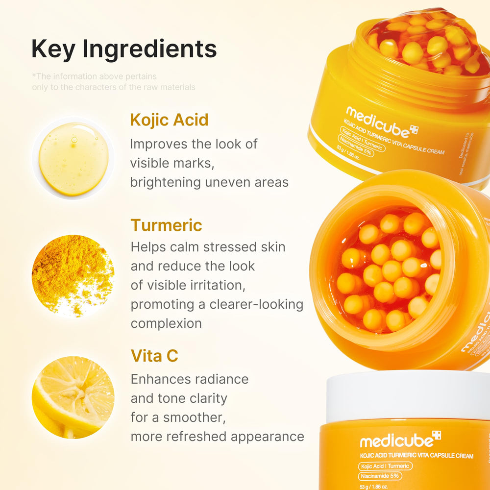 Medicube Capsule Cream gel texture illustrates light, non-sticky finish ideal for daily routine.