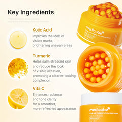 Medicube Capsule Cream gel texture illustrates light, non-sticky finish ideal for daily routine.