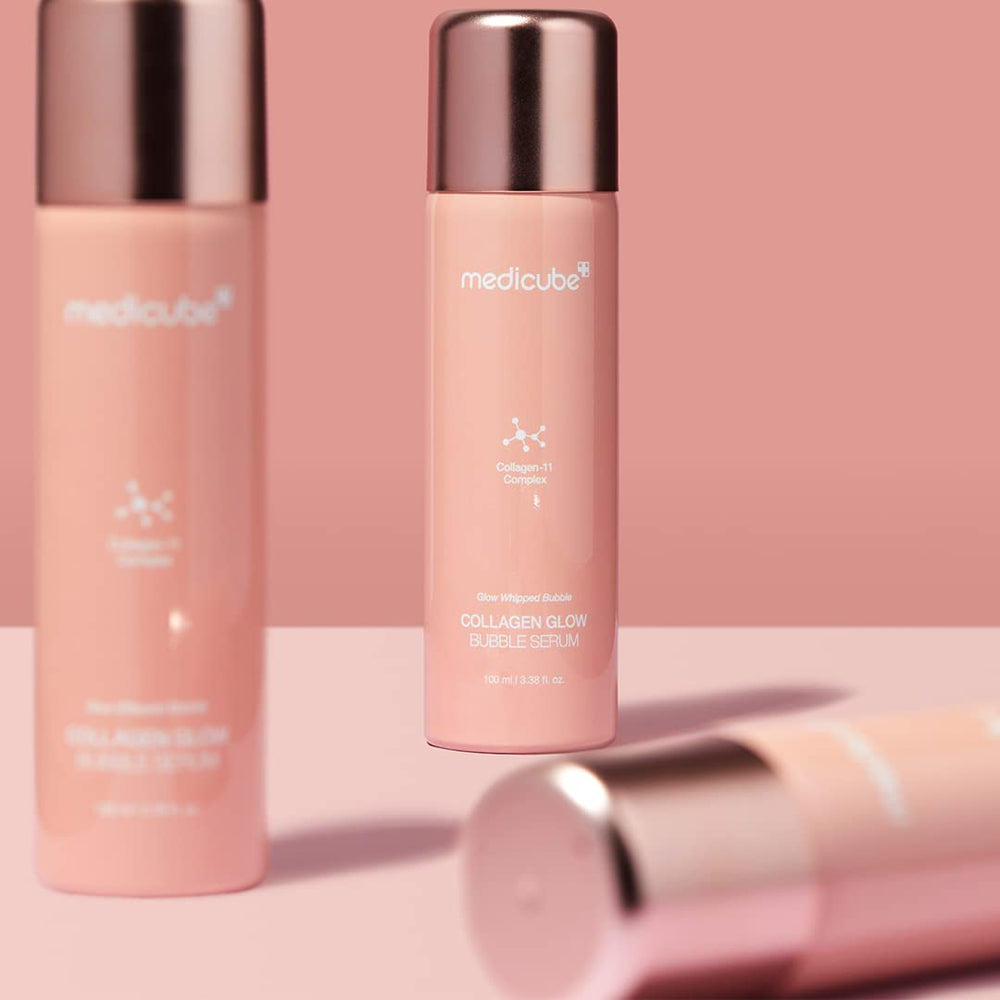 Medicube Collagen Glow Bubble Serum: textura ligera, hidratación visible.