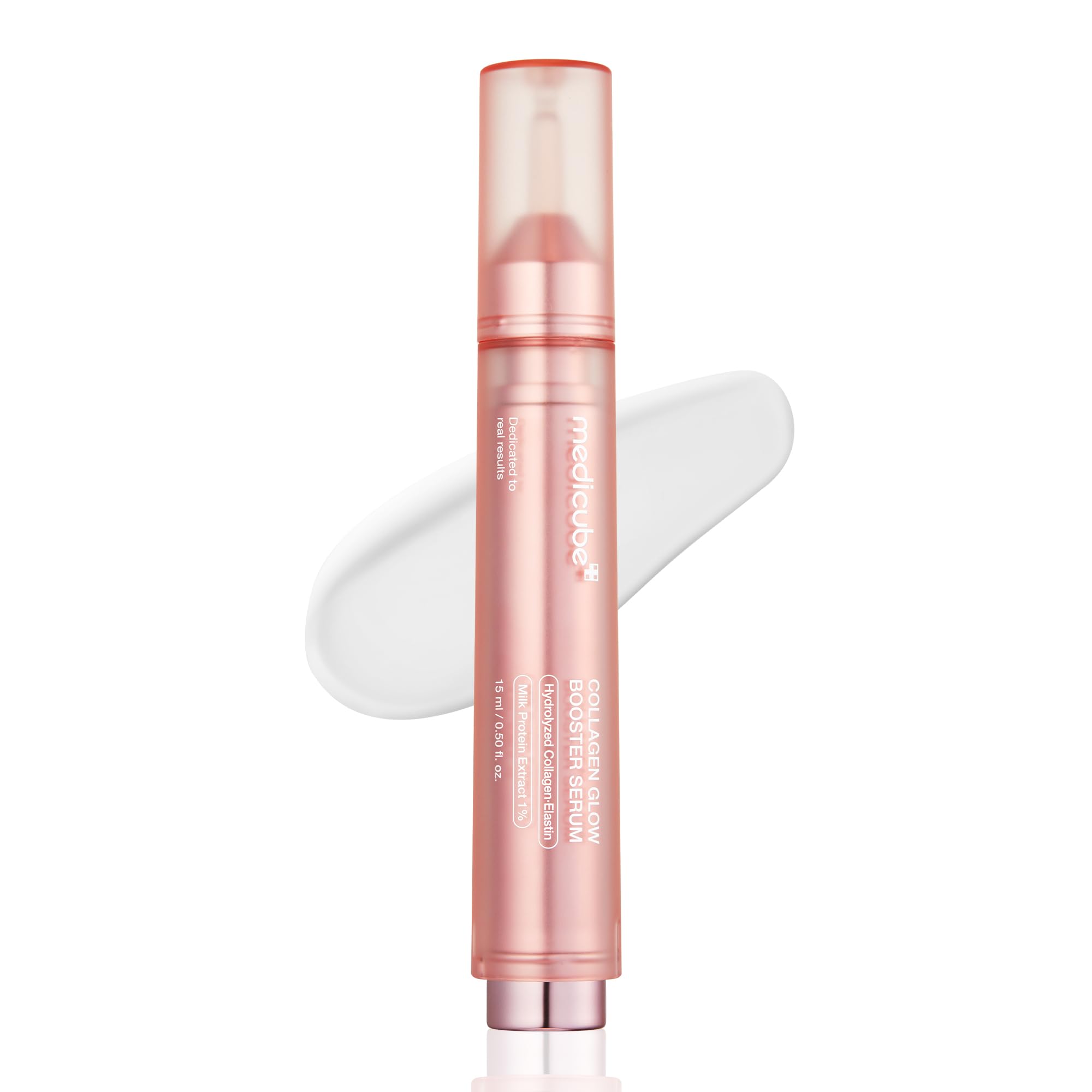 Medicube Collagen Glow Booster Milk Serum bottle closeup for instant hydration boost