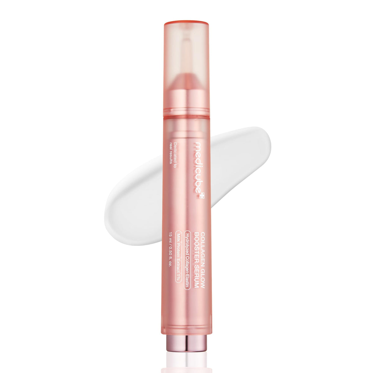 Medicube Collagen Glow Booster Milk Serum bottle closeup for instant hydration boost