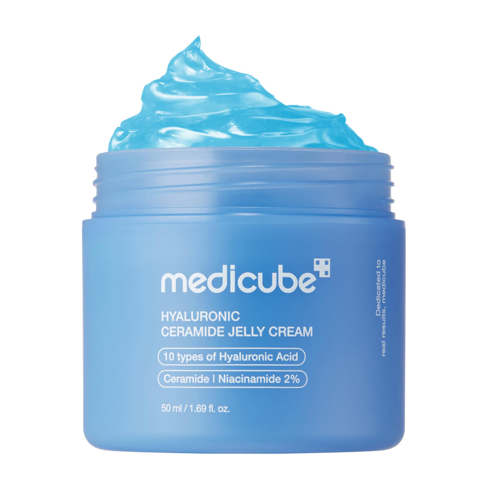 Medicube crema hidratante envase visible para uso diario.