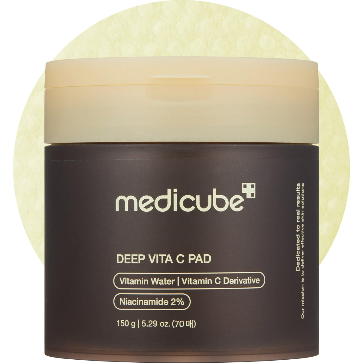 Medicube Deep Vita C Pad, lado relieve, exfoliación suave para poros limpios.