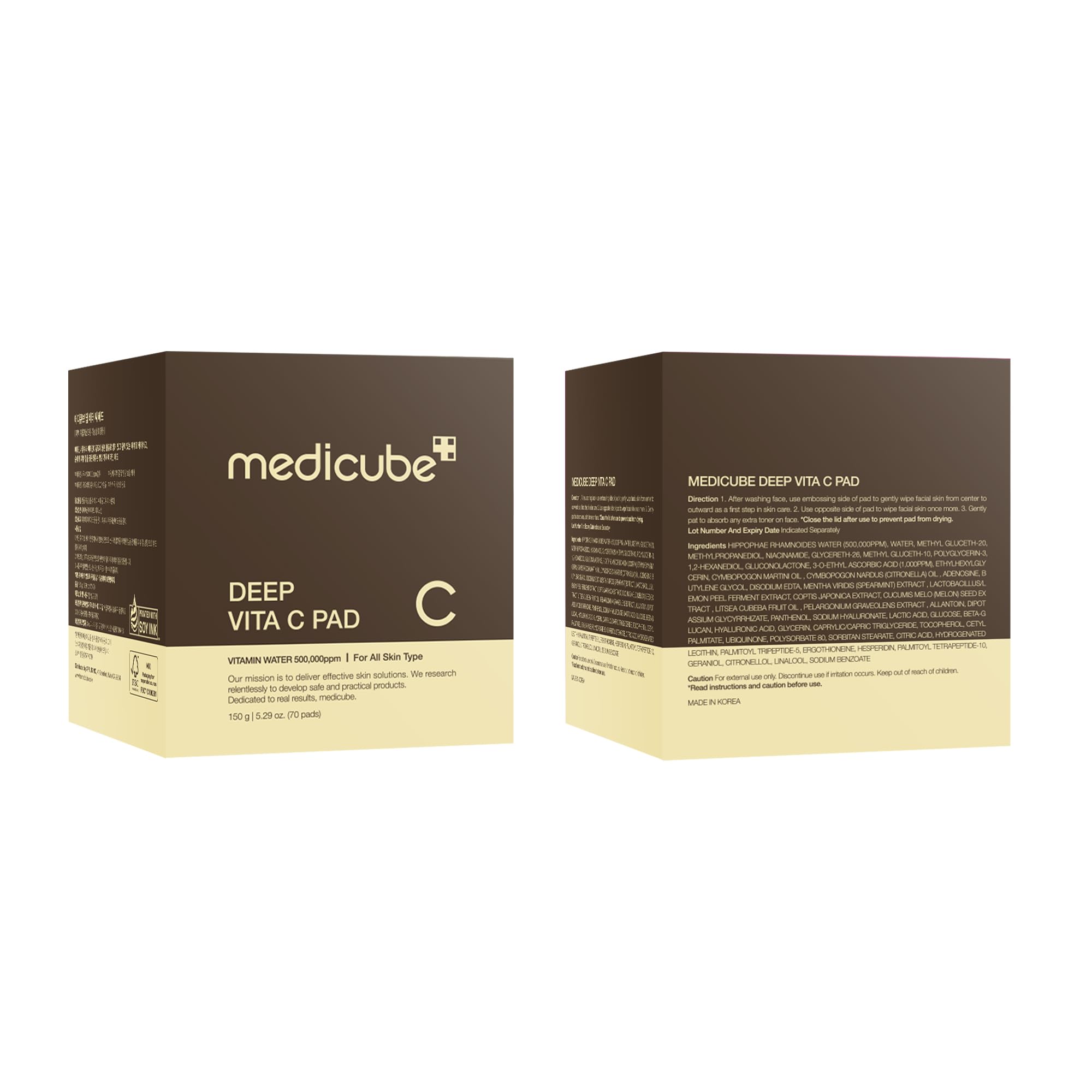 Medicube Deep Vita C Pad, rutina nocturna práctica y compacta.