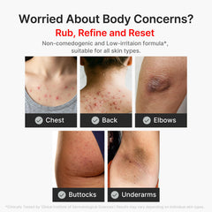 Medicube exfoliante corporal con cúrcuma: zonas de brazos y piernas uniformes