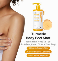 Medicube exfoliante corporal con cúrcuma: textura ligera para aplicación rápida