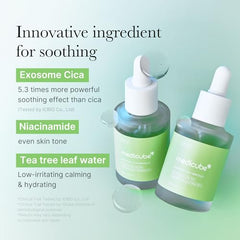 Medicube Exosome Cica Tea Tree Ampoule close-up texture showing fast absorption.