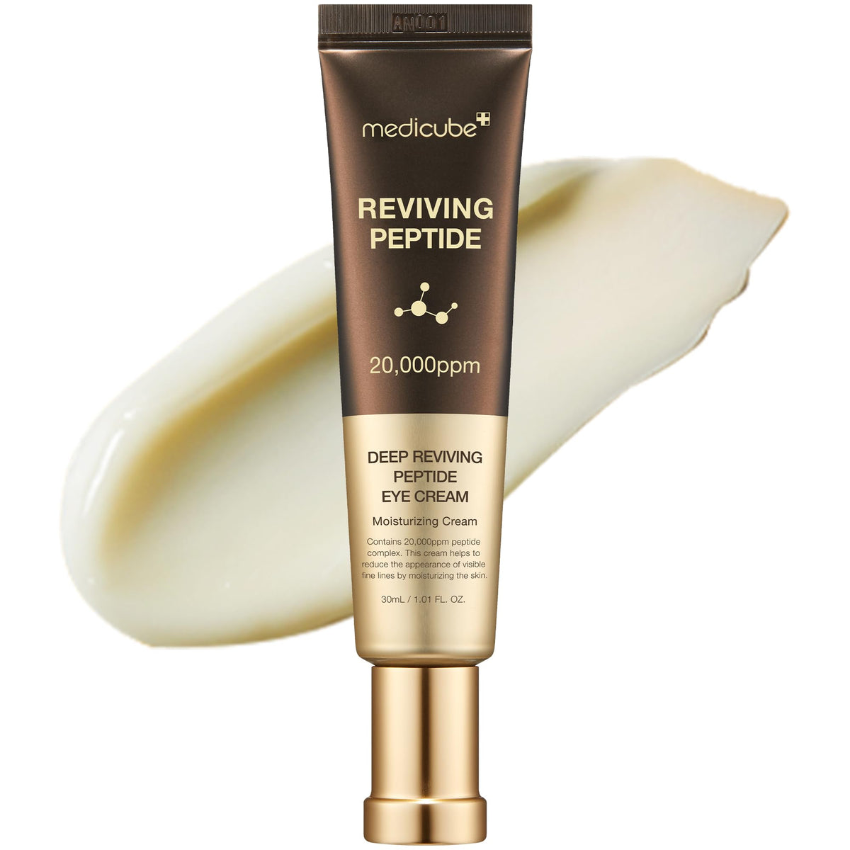 Medicube Deep Reviving Peptide Eye Serum bottle closeup ready for daily use.