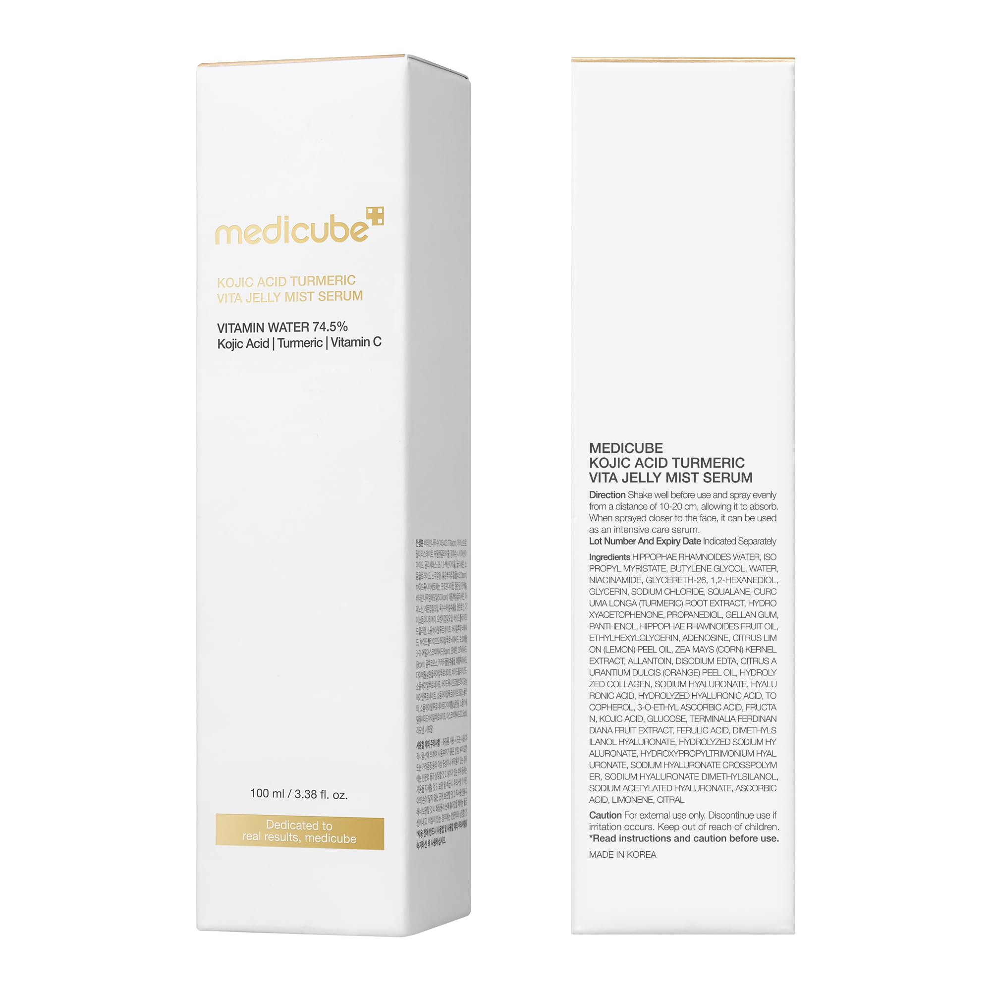 Medicube Jelly Mist Serum detalle de etiqueta para conocer ingredientes clave.