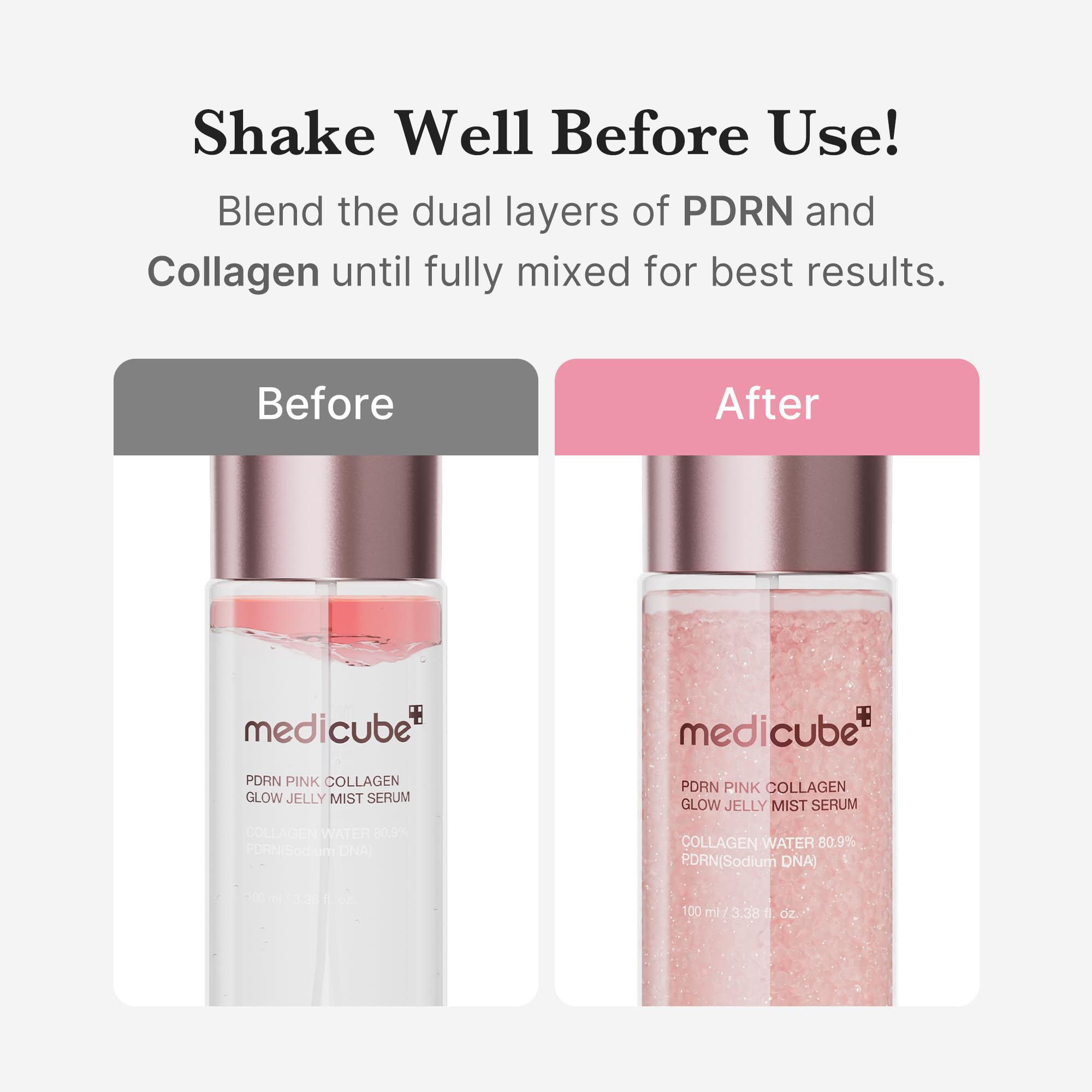 Close-up of the jelly-to-mist balance in Medicube formula.