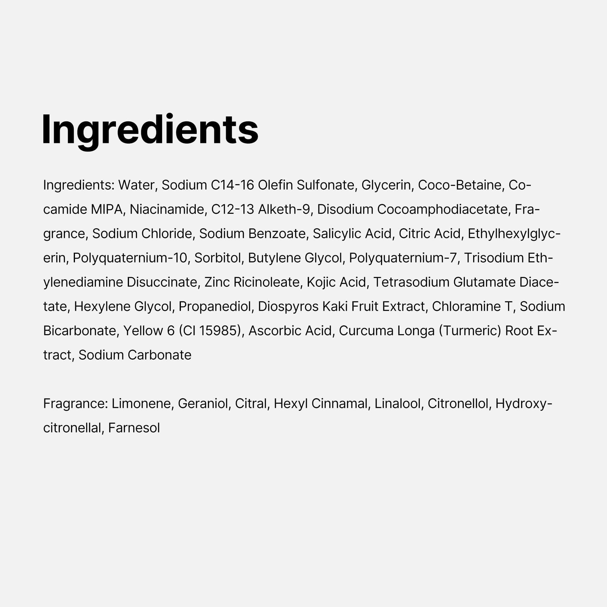 Medicube Kojic Acid Turmeric Body Wash citrus scent enhances the shower experience.