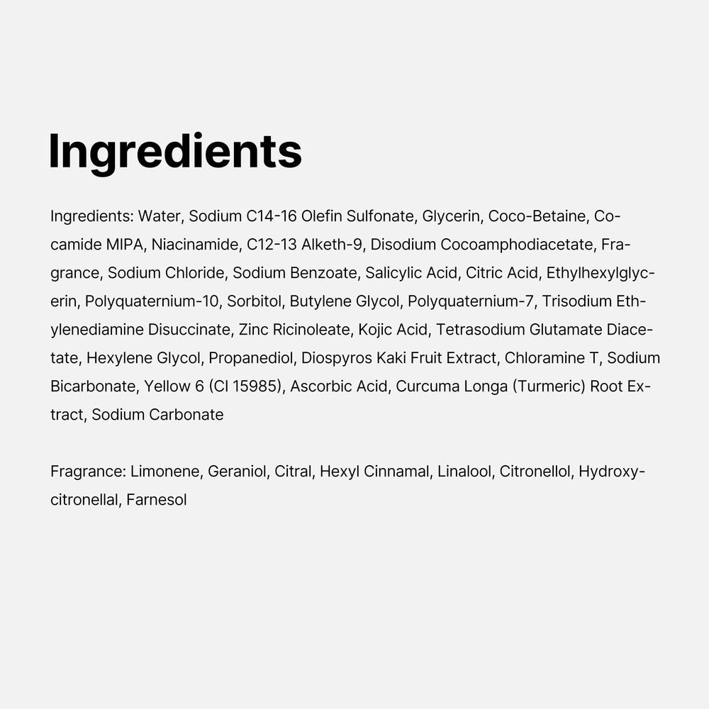 Medicube Kojic Acid Turmeric Body Wash citrus scent enhances the shower experience.