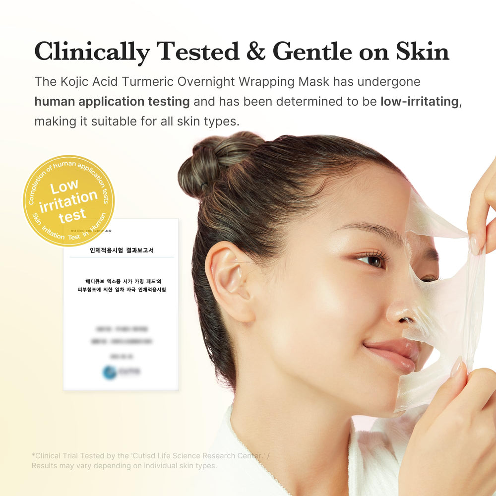 Medicube Kojic Acid Turmeric Overnight Wrapping Mask night routine application for glow