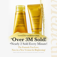 Medicube Kojic Acid Turmeric Overnight Wrapping Mask tube texture shot suggesting brightening potential