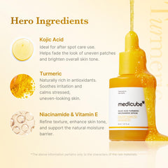 Medicube Kojic Acid Turmeric Serum texture on skin—smooth application preview.